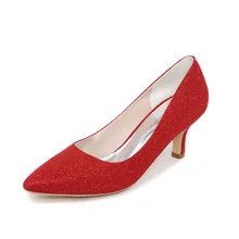 Sparkle pointed toe woman low medium heel classic pumps glitter 6cm heel shoes blue red black silver gold party dress shoes