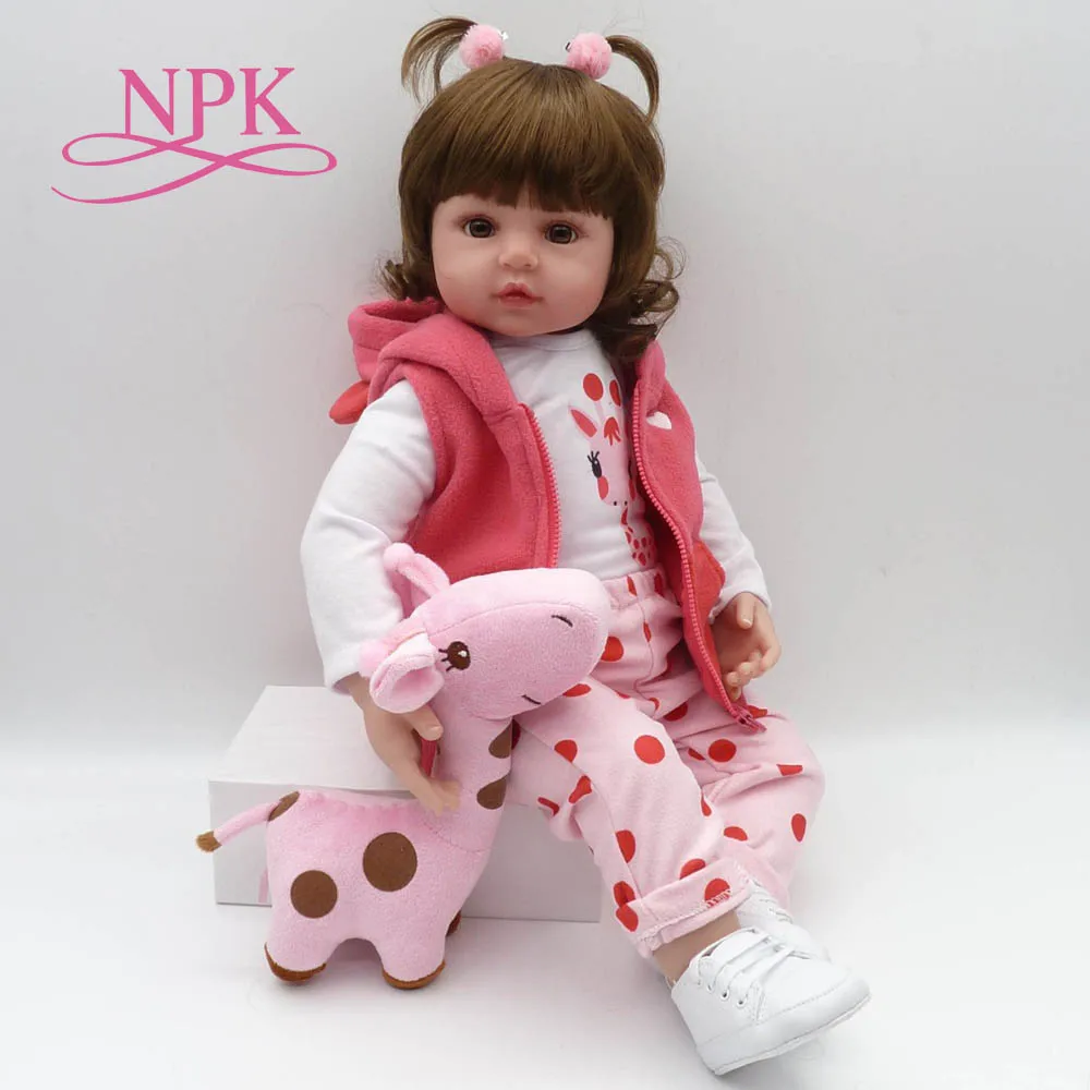 NPK bebe reborn doll 47cm soft silicone reborn baby dolls com corpo de silicone menina baby