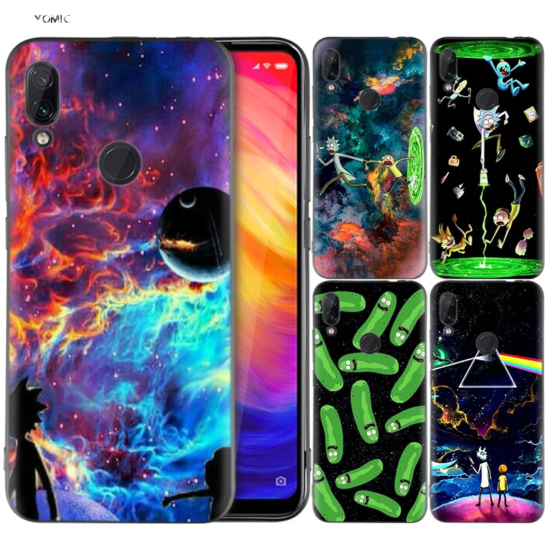 

Silicone Coque Case for Xiaomi Redmi Note 7 6 5 Pro Mi A1 A2 8 Lite 9 GO Poco F1 S2 4 4X Plus Rick and Morty Black Cartoon