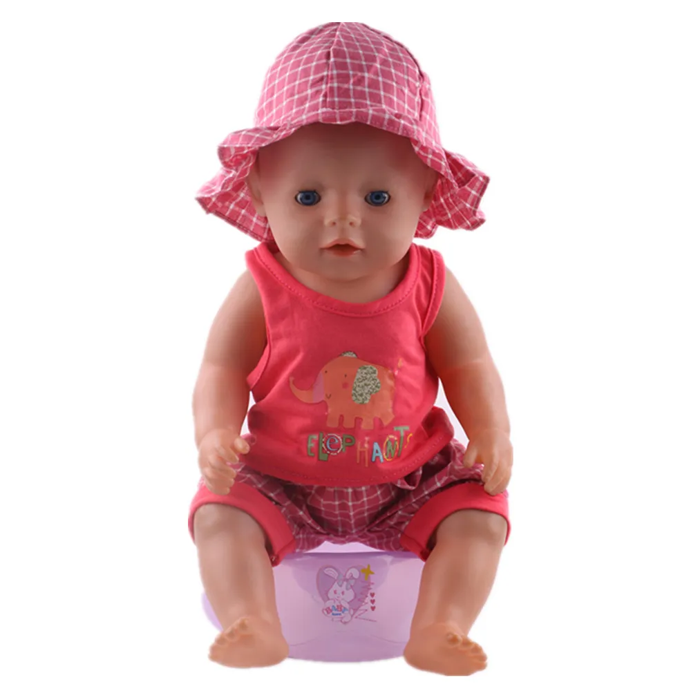 Doll accessories Pink Hat font b T shirt b font Pants fit 43cm Baby Born zapf