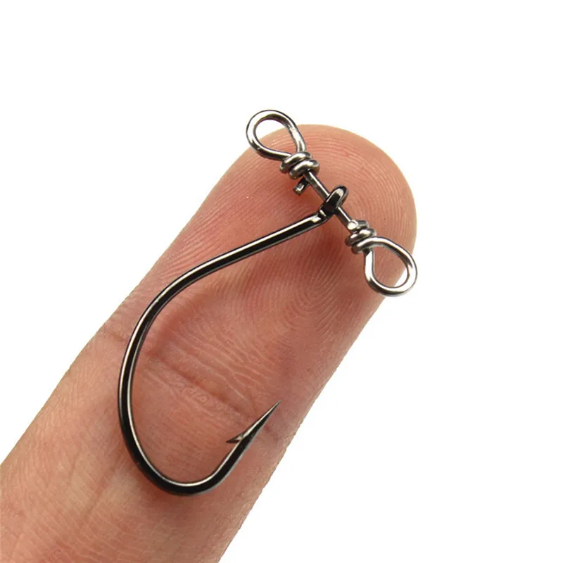 

20pcs/10pcs Down Shot Rig Hook for Fishing Lure Black Nickel Crank Single Fish Lure Hooks Double Hole Swivel High Carbon Steel