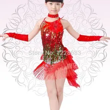 Новое Детское женское платье 110 см-170 см, голубое, желтое, красное, с блестками, с бахромой, коктейльное, Бальное, танцевальное, танго платье, платья для соревнований сальсы