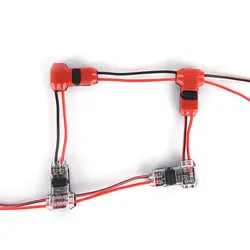 Красный, белый T Тип двойной разъем провода с не Сварка без винтов проводной линии 2 шт./лот