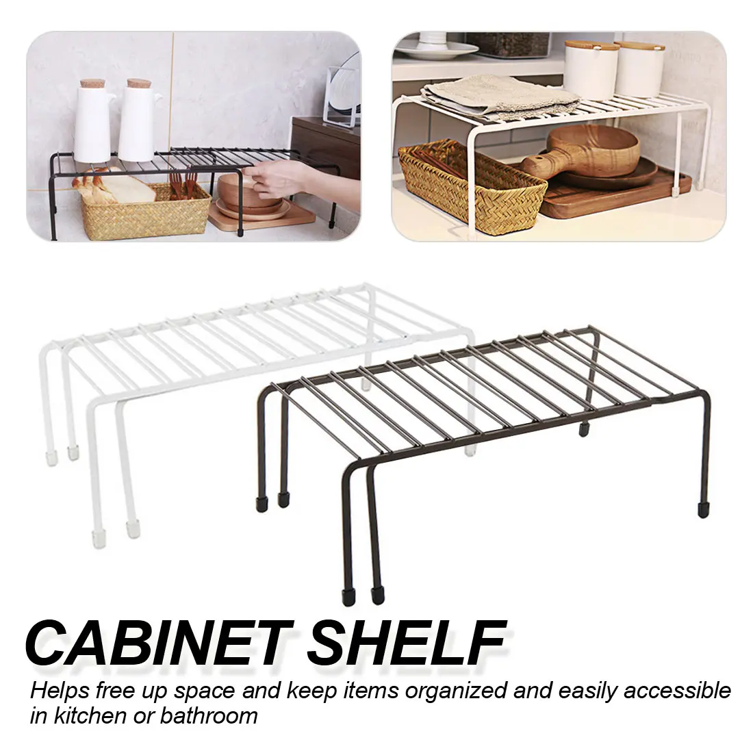 

Metal Sink Drain Rack Desk Multi Rack Desk Adjustable Kitchen Cupboard Storage Shelf Refrigerator Rack House Dish Holders