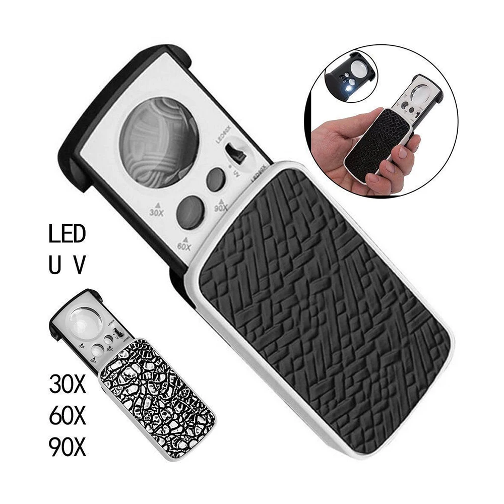 

Microscope Loop Useful Portable Hand Magnifying Jeweler Tool Magnifier LED Eye Glass Loupe