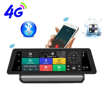 

10 Inch 4G IPS Android 5.1 WIFI FHD 1080P Dual Lens Registrar Parking Monitoring Bluetooth ADAS Car GPS DVR Camera Navigation