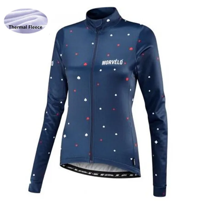 Morvelo women Winter Thermal Fleece long sleeve cycling jersey Windproof bike jersey bicycle waterproof coat ropa ciclismo - Цвет: as picture