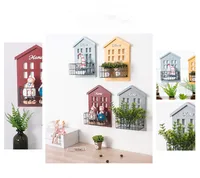 1PC Wood Vintage Wooden Storage Racks Wall Hanging Decorative Storage Box Flower Pot House Storage Racks JL 220 2