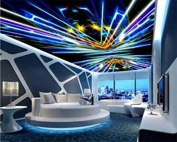 

beibehang wall papers home decor Abstract three-dimensional colorful radiant bar KTV ceiling Zenith wallpaper papel de parede