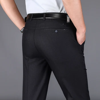 Pantalones vaqueros clásicos para Hombre, pantalón de motorista, color negro, ajustados, masculino