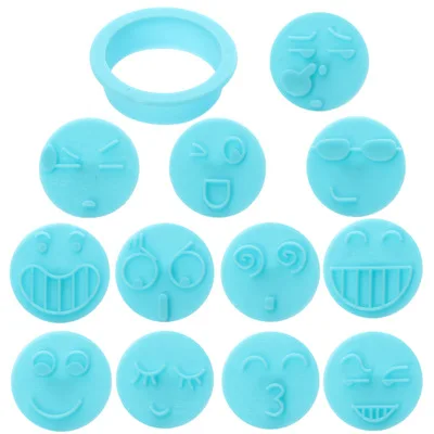 

13Pcs Plastic Fondant Cookie Stamps Emoji Biscuit Chocolate Fondant Mold Cake Decorating Tools Cutter Baking Soap Mould