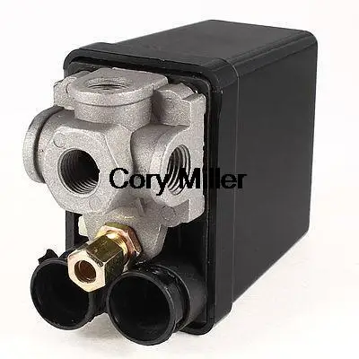 

240V 20A 4 Port Black Cover Automatic Air Compressor Switch Pilot Valve