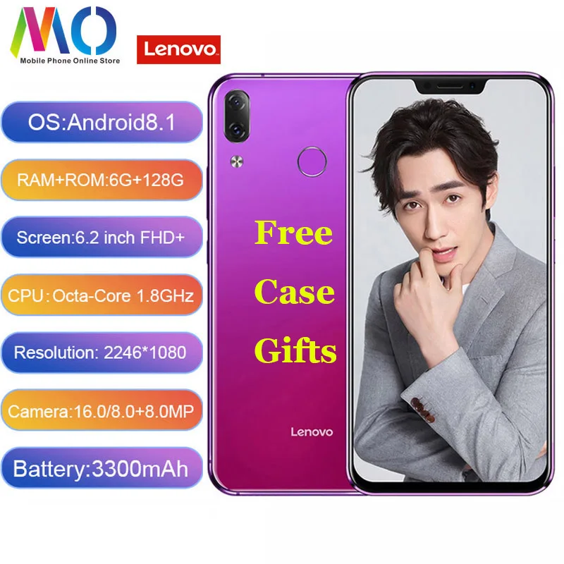 

Lenovo Z5 Cell Phone 6GB 128GB Snapdragon 636 Octa Core Mobile Phone Full Screen 6.2'' L78011 Smartphone Android 8.1 4G FDD LTE