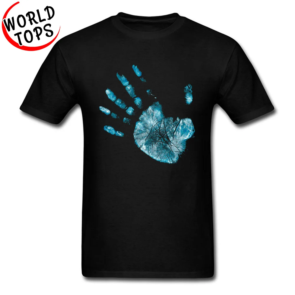 Fringe Hand 22057 Tshirts for Men Gift VALENTINE DAY Tops Shirt Short Sleeve Classic Comics Tops Shirt O-Neck 100% Cotton Fringe Hand 22057 black