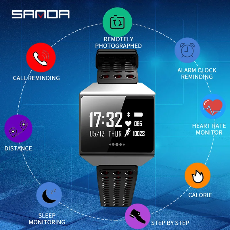 

1.3inch OLED Screen Smart Watch Heart Rate Monitor Bluetooth Smartwatch IP67 Waterproof Health Sports Smart Band for IOS Android
