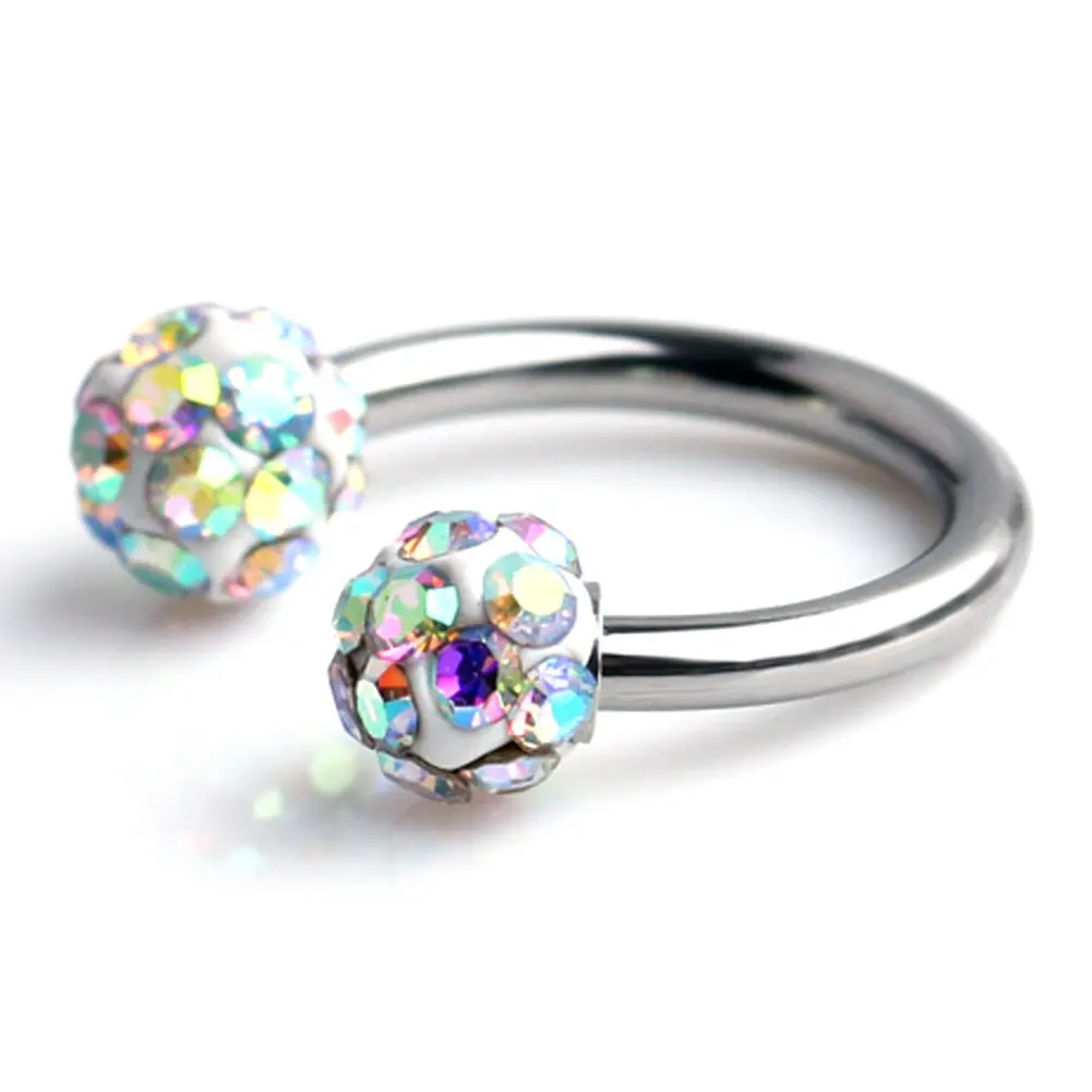 

JFORYOU Crystal Nose Septum Horseshoe Earring Eyebrow Lip Helix Tragus Cartilage Piercing Ring 16G 8mm