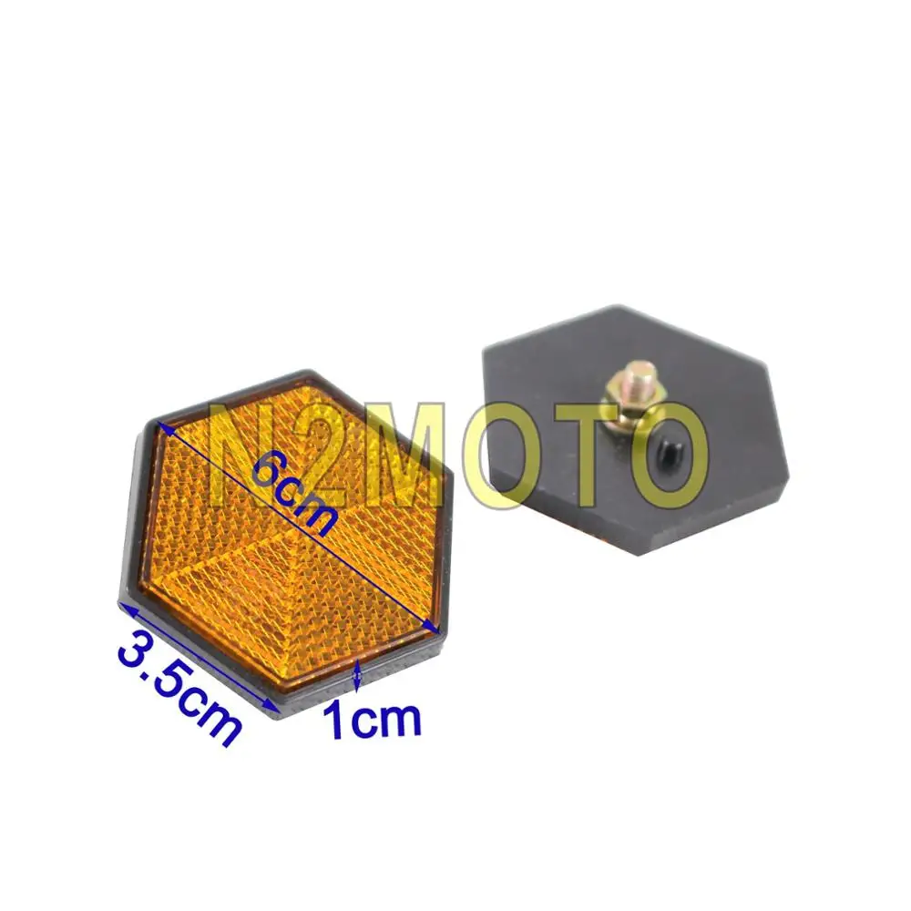 Мотоцикл прямоугольник Круглый отражатель безопасности предупреждающая табличка светоотражающие наклейки для автомобиля ATV Багажник Harley Chopper красный желтый синий - Цвет: 113yellow