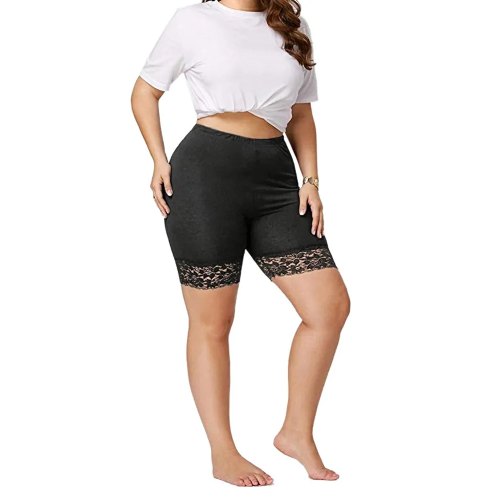Женское безопасное нижнее белье размера плюс, высококачественные безопасные Короткие штаны со средней талией, кружевные шорты, эластичные штаны, брюки HX1114