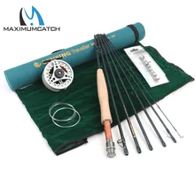 Maximumcatch 9FT 5/6/7/8WT 7pcs Traveler Fly Fishing Rod Combo Graphite IM10/30T+36T Carbon Fiber Fly Rod with Fly reel Combo maximumcatch 7 5ft 9ft 12ft 15ft 0x 6x tapered leader with loop nylon fly fishing line free combo