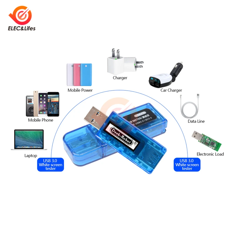 0.91Inch OLED Display USB Current Voltage Meter Wattmeter Power Energy Capacity Tester Voltmeter Ammeter Detector USB 3.0 tester
