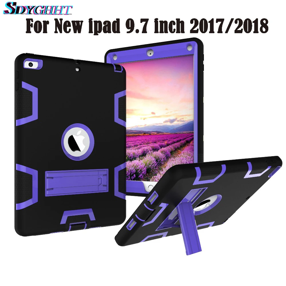 Новый для нового iPad 9,7 2017 2018 модель A1822 A1823 A1893 A1954 чехол для детей безопасный противоударный сверхмощный силиконовый Жесткий Чехол подставка