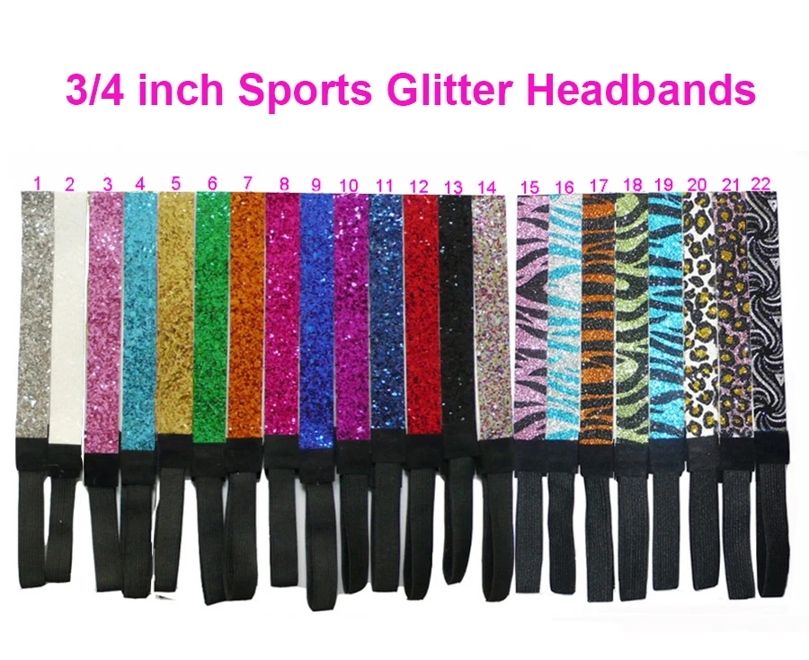 3/" повязки с блестками эластичный стрейч блестящие повязка для волос для Софтбола для подростков
