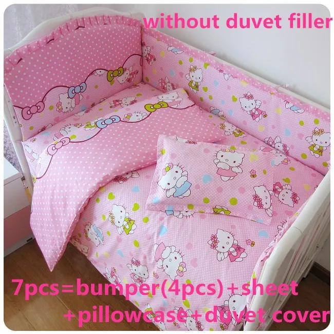 

Discount! 6/7pcs Baby cot bedding sets 100% cotton crib bedclothes Cartoon crib bedding set ,120*60/120*70cm
