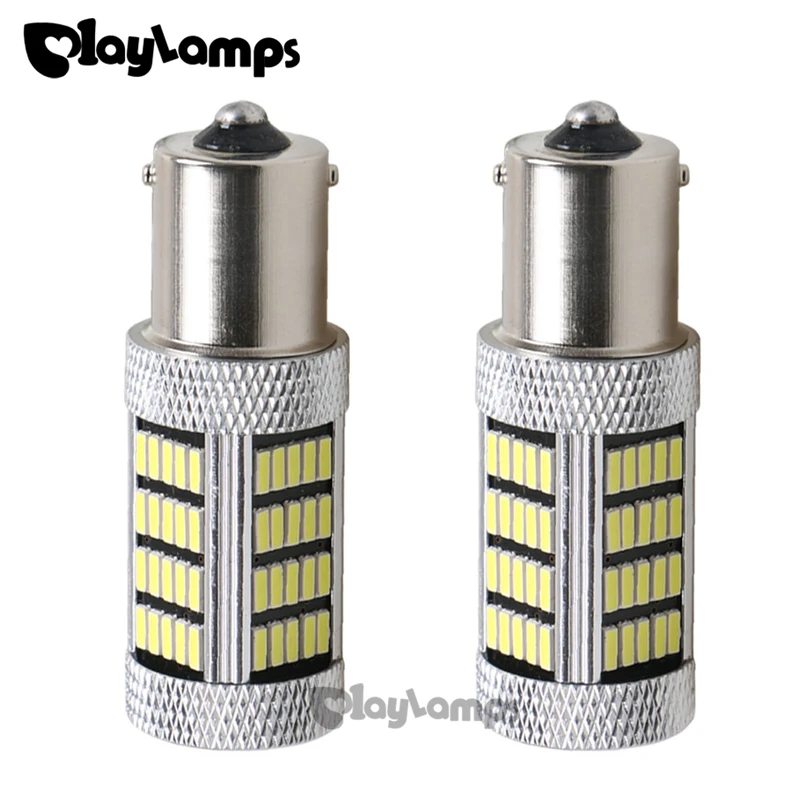 2x white P21W 1156 BA15S 92 SMD Lens Led Car Lights Bulbs 900 Lumens