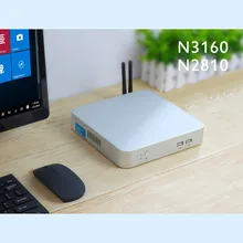 Intel CPU Mini PC Fanless Computer Mini Windows 10 Celeron N3160 Quad Cores HTPC Barebone Desktop Computer 4GB RAM TV BOX