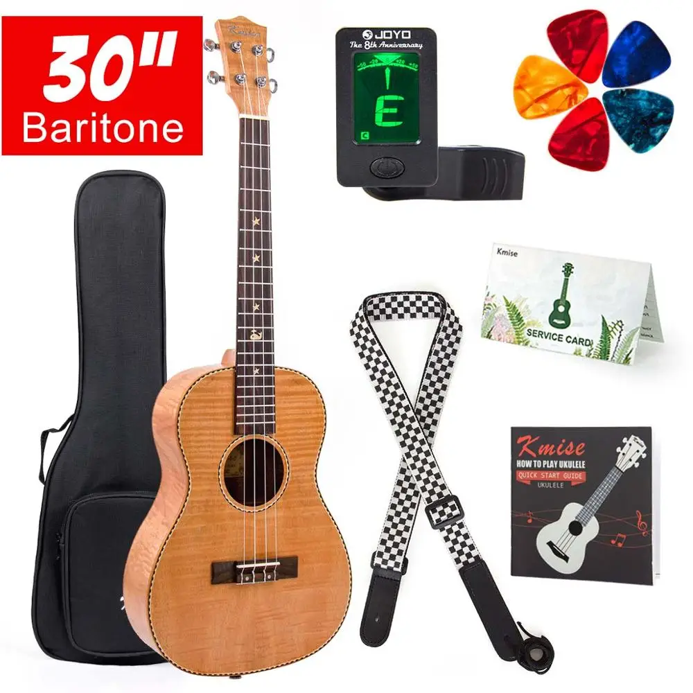 Kmise Baritone Гавайская гитара 30 дюймов из красного дерева Ukelele Uke 4 струны Гавайская гитара - Цвет: MI2309