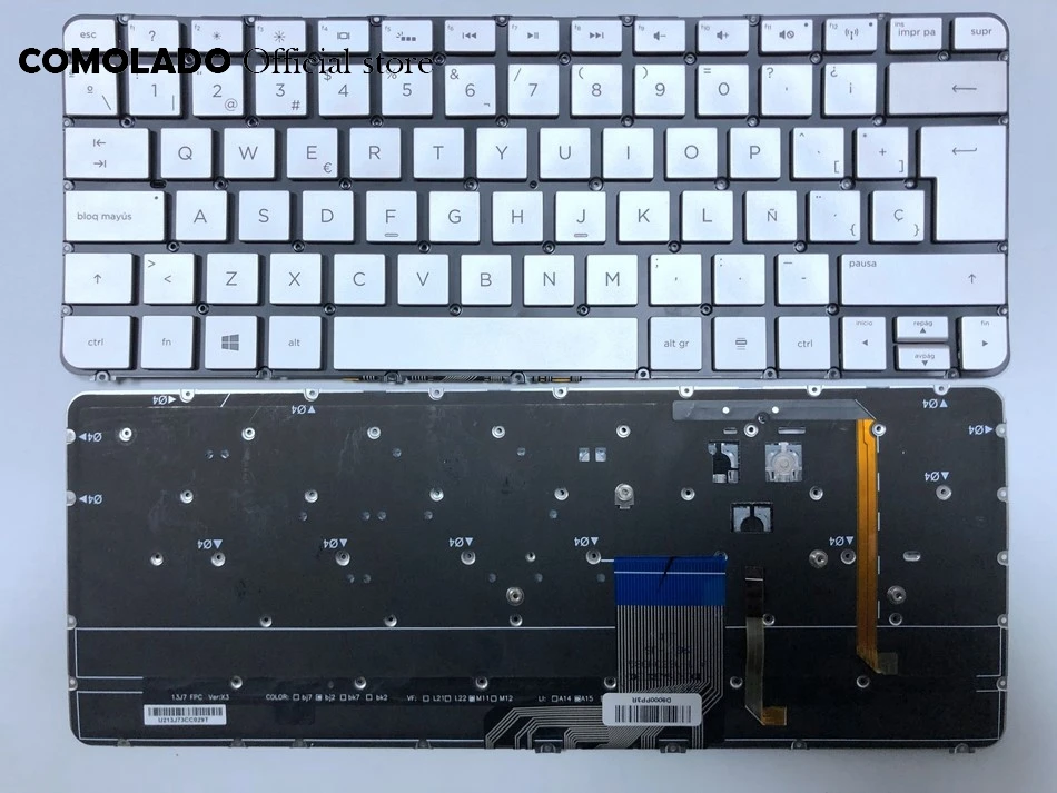 SP Spanish keyboard for HP Spectre 13-3000 13-3011ea 13-3000ed with backlight no frame keyboard SP Layout -1