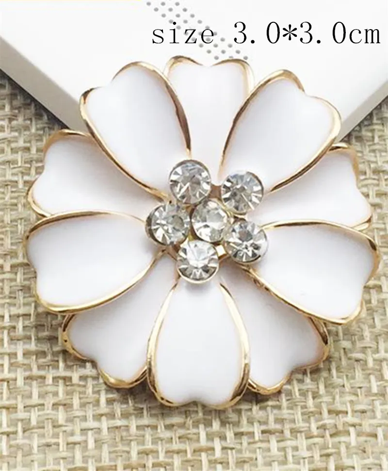 

30*30 MM Flower Flatback Rhinestone Buttons Wedding Invitation Card Dexoration DIY Accessories 3 colors select 24pcs/lot MYQB028