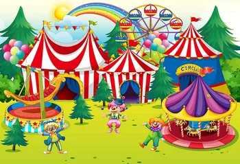

Circus Baby Birthday Party Photography Backgrounds Customized Photographic Backdrops For Photo Studio Children