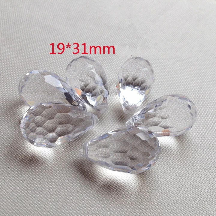 

Free Shipping 95pcs/lot 19*31mm transparent Faceted Acrylic chandelier pendant for garland strands prisms, home decoration