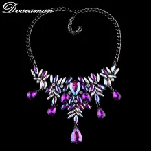 Dvacaman Fashion Luxury Bohemian Wedding Collar Choker Necklace Pendants Women Crystal Statement Necklace Jewelry Charms 6510