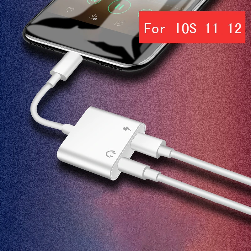 2 In 1 Adapter For Iphone 7 8 Plus X XR XS Max Earphone Charging