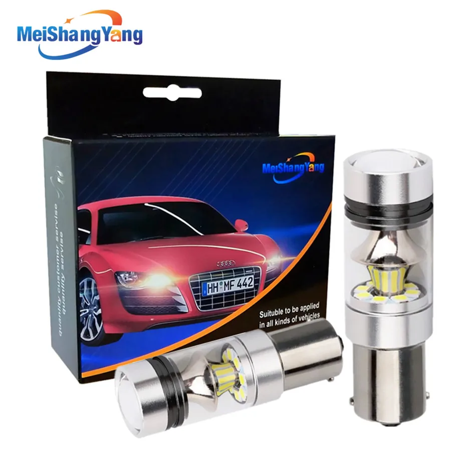 1156 BA15S P21W R5W 1200LM светодиодный Автомобильный задний стоп сигналы задние Rv огни