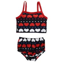 Летний комплект Танкини с сердечками для маленьких девочек, купальный костюм, купальный костюм badpak, пляжная одежда, бикини