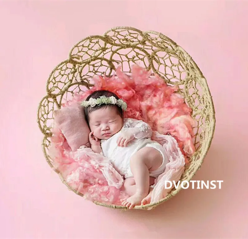 Dvotinst Baby Photography Props Iron Basket Frame Accessory Fotografia Accessories Infantil Toddler Studio Shooting Photo Props