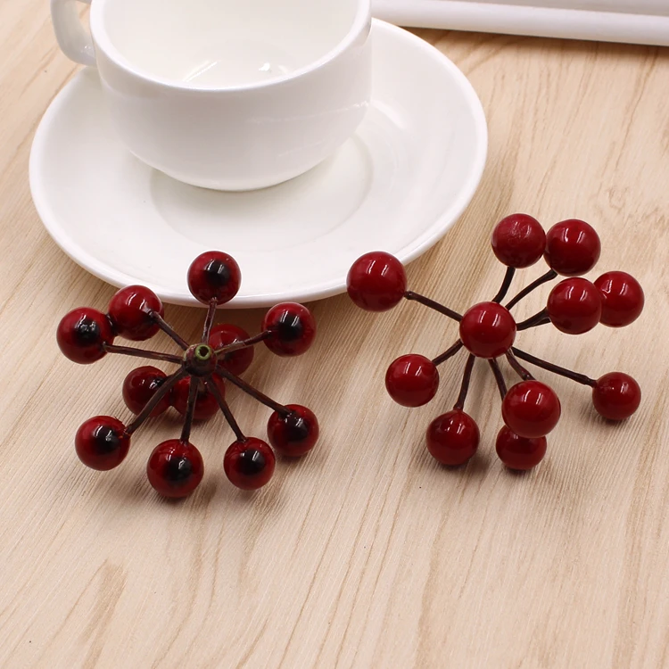 

Artificial red Berries Fake fruit Christmas Flower New Year's decor Tree Artificial berry Christmas Decoration For Home