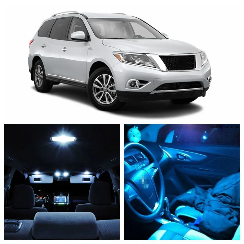 12 шт. синий белый светодиодный светильник лампы для 2013 2014 2015 Nissan Pathfinder внутренняя