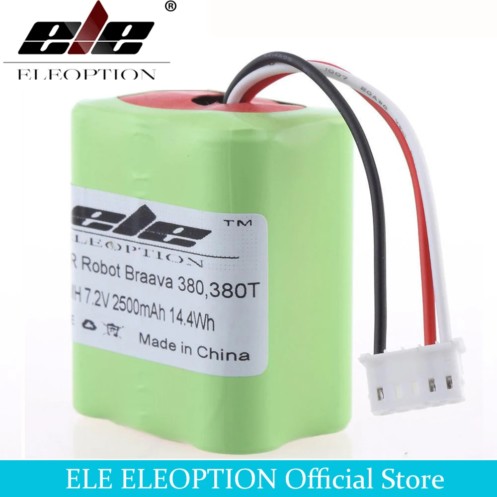 ELEOPTION 7.2V 2.5mAh For iRobot Roomba Braava 380 & 380T Vacuum Replacement NI-MH Battery High Quality Rechargeable | Электроника