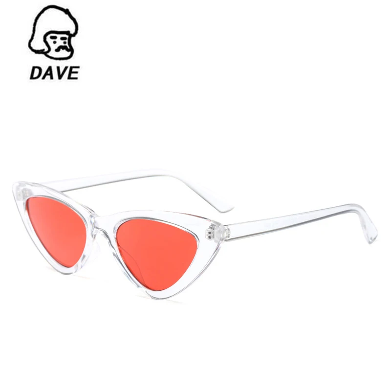 Нижнее белье в стиле бренда DAVE милый ретро в форме кошачьих глаз солнцезащитные очки Для женщин фирменного дизайна маленькая черный, Белый Цвет Треугольная оправа Винтаж солнцезащитные очки женское повседневное красное пуховое пальто UV400 - Цвет линз: 7