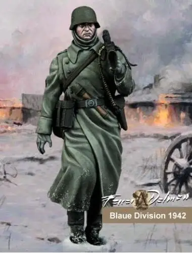 

Free Shipping 1/24 Scale 7.5cm Unpainted Resin Figure blaue Division 1942 collection figure