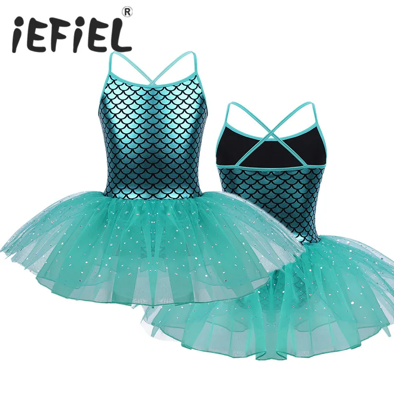 Блестки пайетки Русалка танцевальное платье для детей девочек платья костюмы для танцев и балета гимнастика трико дети балерина платье