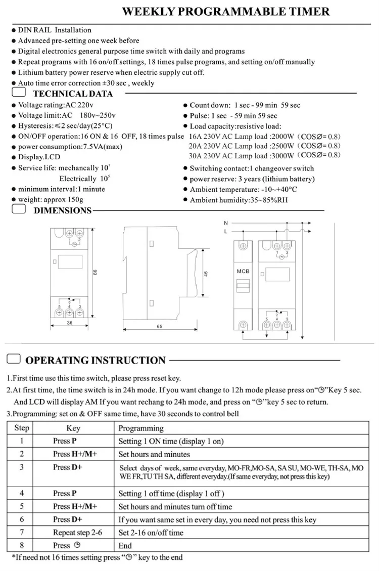 GEYA THC-20A недельный программируемый таймер с Батарея 7 дней Таймер 20A ACDC 12V 24V110V 220V 240V цифровой таймер