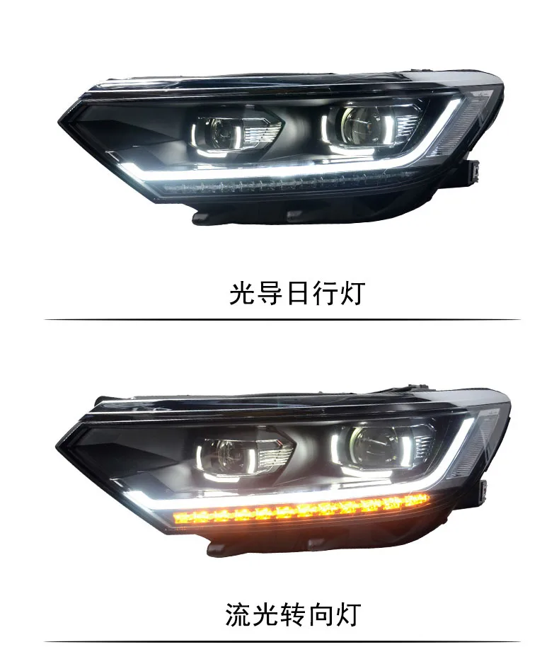Налобный фонарь для Volkswagen Passat B8 фар сборки светодиодный DRL ангел объектив двойной луч ксеноновые 2 шт