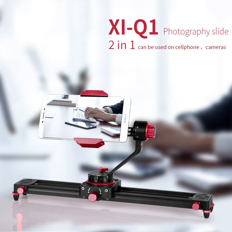 

Cimapro XI-Q1 Tabletop Mini Smartphone Video Track dolly Slide Rail System For Arca Swiss ball head can use Digital Camera Phone