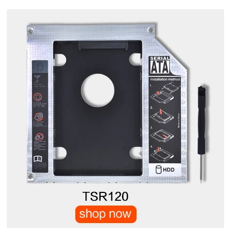TISHRIC универсальный пластиковый 2-й HDD Caddy 12,7 мм SATA 3,0 для 2,5 ''7-12,5 мм SSD DVD коробка жесткий диск чехол переходник в корпусе Optibay