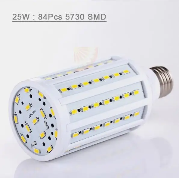 

Super Power AC 220V 240V 25W E27 84 LED lamps High Lumen 5730 SMD Corn Bulb Pendant lights Chandelier Ceiling light